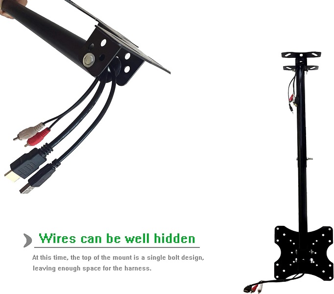 14-42" Telescopic Flat Panel Tilt Ceiling TV Bracket - Image 5
