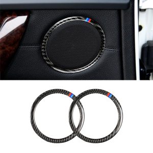 Three Color Carbon Fiber Car Horn Circle Decorative Sticker for BMW E90 / E84 / 320i / 325i