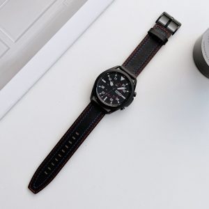 Universal Tricolor Sewing Leather Strap Watchband, 20mm, 22mm