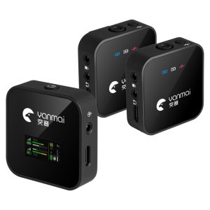 Yanmai GF525 2 in 1 Broadcast 2.4G Wireless Lavalier Microphone Mini Clip-on Mic with LED Display