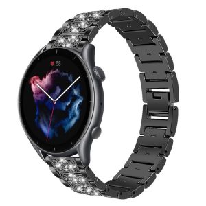 xDfind Diamond Jewelry Steel Watch Band, 22mm For Amazfit GTR 4/3/3 Pro/Bip6/Bip5, 20mm For Amazfit Bip U / Lite / Bip 3 Pro, 20mm For Amazfit GTS4 mini/GTS3/2/2E/GT2 mini, 18mm For Huawei GT5/GT4 41mm / OPPO Watch X2 Mini, 14mm For Garmin Lily 2...