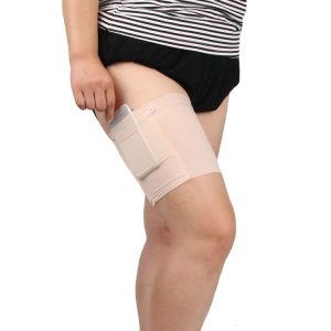 Women Solid Color Silicone Antiskid Non-slip Thigh Sock Anti Chafing Elastic Bands with Card Mobile Phone Bag, Size: 55-60cm, Size: 55-60cm