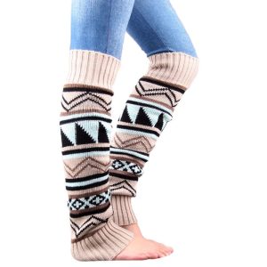 Winter Camouflage Bohemian Thickening Wool Pile Socks Lady Knee-high Thermal Boot Cover