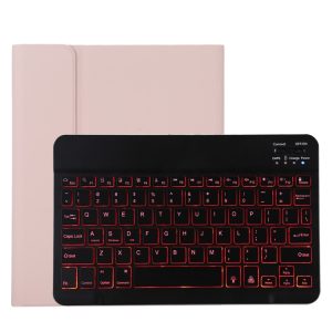TG11BS Detachable Bluetooth Black Keyboard + Microfiber Leather Tablet Case for iPad Pro 11 inch (2020), with Backlight & Pen Slot & Holder, Black Keyboard