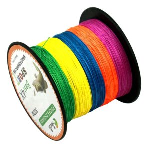 HENGJIA Colorful 5.0# 0.37mm 50LB 22.6kg Tension 300m Extra Strong 4 Shares Braid PE Fishing Line Kite Line