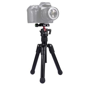 PULUZ Pocket Mini Microspur Photos Magnesium Alloy Tripod Mount with 360 Degree Ball Head for DSLR & Digital Camera, Adjustable Height: 24.5-57cm, Load Max: 3kg