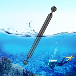 PULUZ 11 inch 28cm Length 20.8mm Diameter Dual Balls Carbon Fiber Floating Arm, Ball Diameter: 25mm, 11 inch Black