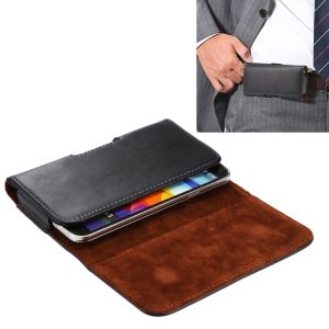 Universal Horizontal Style Leather Waist Bag with Back Splint For iPhone X , Samsung S7 / S5 / S4, Grand DUOS / I9082(Black)