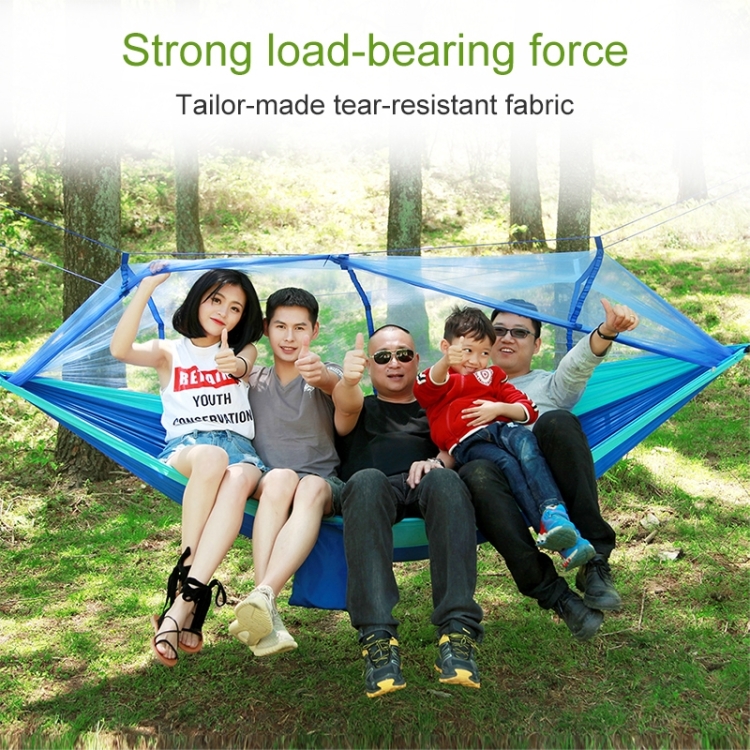 1-2 Person Outdoor Mosquito Net Parachute Hammock Camping Hanging Sleeping Bed Swing Portable Double Chair, 260 x 140cm, 260x140cm Blue Grey, 260x140cm Pink, 260x140cm Pink Blue, 260x140cm Green, 260x140cm Yelliw Green, 260x140cm Dark Blue... - Image 4