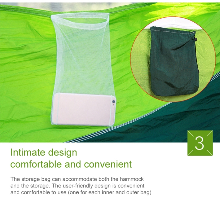 1-2 Person Outdoor Mosquito Net Parachute Hammock Camping Hanging Sleeping Bed Swing Portable Double Chair, 260 x 140cm, 260x140cm Blue Grey, 260x140cm Pink, 260x140cm Pink Blue, 260x140cm Green, 260x140cm Yelliw Green, 260x140cm Dark Blue... - Image 7