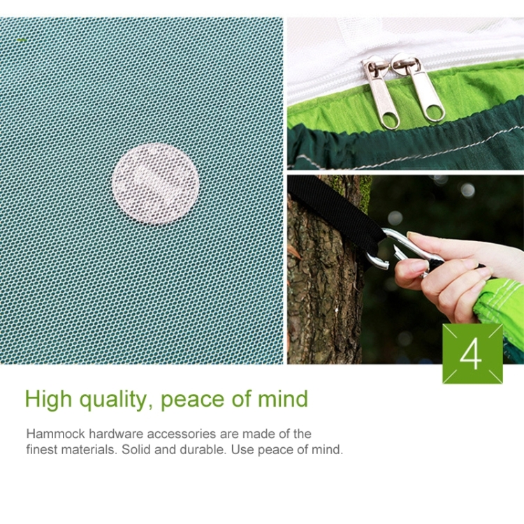 1-2 Person Outdoor Mosquito Net Parachute Hammock Camping Hanging Sleeping Bed Swing Portable Double Chair, 260 x 140cm, 260x140cm Blue Grey, 260x140cm Pink, 260x140cm Pink Blue, 260x140cm Green, 260x140cm Yelliw Green, 260x140cm Dark Blue... - Image 8