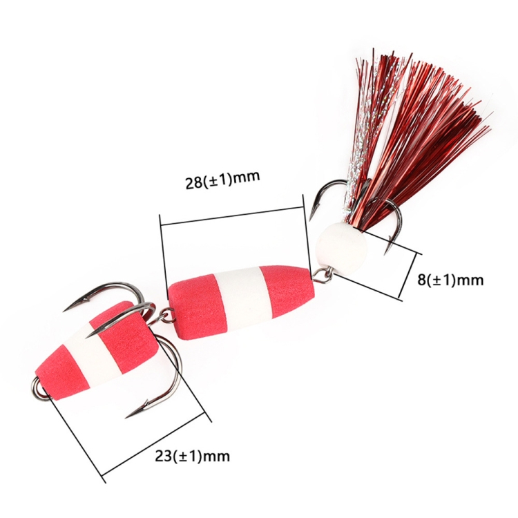 W.P.E PMG-M Foam Hook Soft Worm Bait Three Anchor Hook Fake Lures, M - Image 2