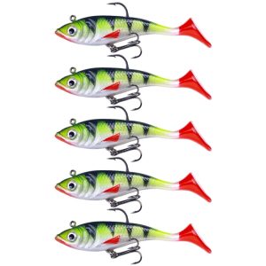 5pcs /Pack HENGJIA SO071 T-Tail Lead Fishing Lure Lua Fishing Soft Bait, 8.5cm 10.6g