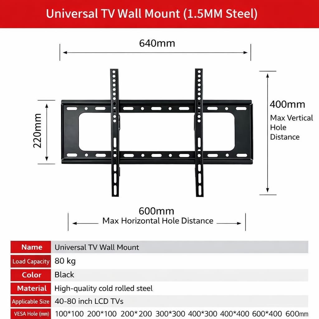 40-80" Flat Panel TV Bracket - Image 4