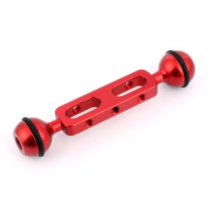 PULUZ 5.1 inch 13cm Aluminum Alloy Dual Balls Arm, Ball Diameter: 25mm, 5.1 inch (Red)